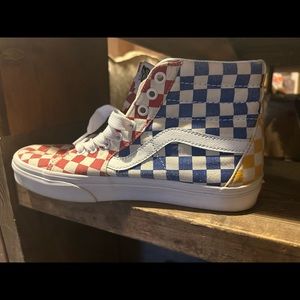 Vans men’s sk8-hi checkered multicolored size 7